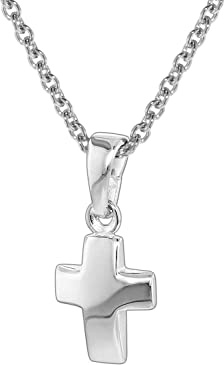 trendor Silber Kinder-Halskette mit Kreuz-Anhänger 35787 | Kette für Mädchen und Jungen, Silberkette mit Kreuz, Kreuzkette