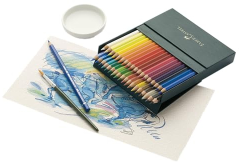 Faber-Castell 117538 Albrecht Dürer Akvarellfärgpennor, Studioväska om 36 Akvarellfärgpennor med 3,8 mm Tjocka Blyertsspetsar, Akvarellfärgpennor med Vattenlösliga Pigment, Blandas med Få Penseldrag
