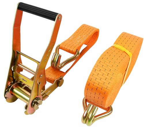 TRUTZHOLM® Profi Spanngurt Zurrgurt 8m 8 Meter 5t (2500/5000 daN, KG) 50mm TÜV/GS stabile Spitzhaken beidseitig