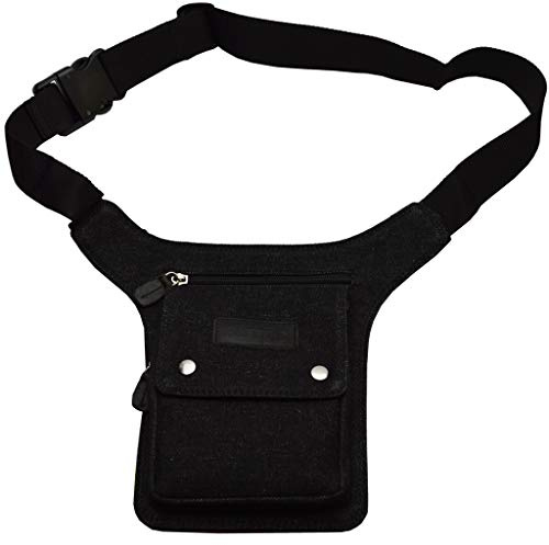 flevado Sidebag Hüfttasche Gürteltasche nur noch in ganz schwarz ohne Zeichen, Schwarz, ca. 28 cm lang