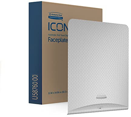 Kimberly-Clark Professional ICON Faceplate (58760), Silver Mosaic Design, for Automatic Rolled Hand Towel Dispenser; 1 Faceplate per Case