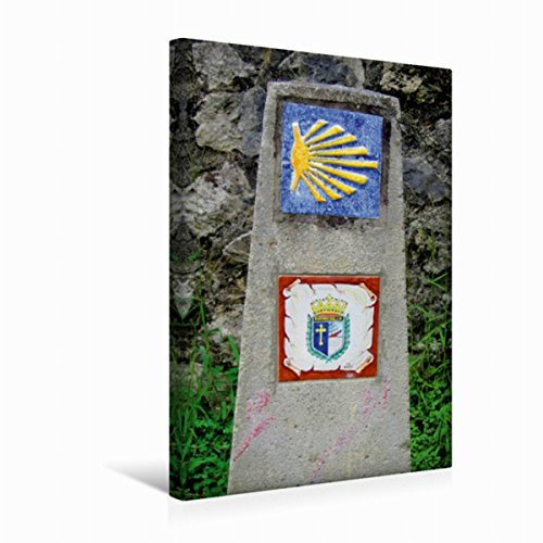 Premium Textil-Leinwand 30 x 45 cm Hoch-Format Camino del norte - Wegzeichen | Wandbild, HD-Bild auf Keilrahmen, Fertigbild auf hochwertigem Vlies, Leinwanddruck von Alexandra Luef
