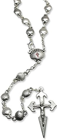 Rosenkranz mit Jakobuskreuz und Jakobsmuscheln ca. 60 cm