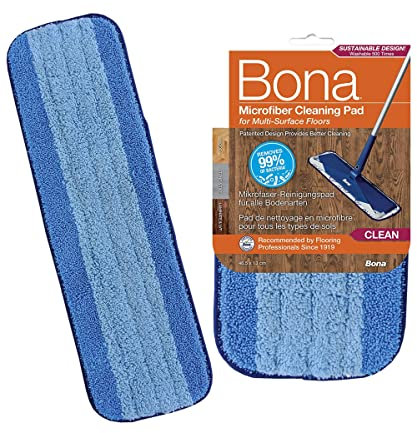 Bona Microfibre Cleaning Pad, for Wood and Hard Surface Floors, fits Bona Family of Mops, 1 Count (Pack of 1)