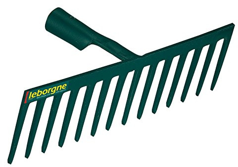 Leborgne - Râteau Forgé 14 Dents Droites Douille sans Manche - Outillage de Jardin - Râteaux - Pour Sable, Graviers, Béton, Enrobé - Résistant et Polyvalent