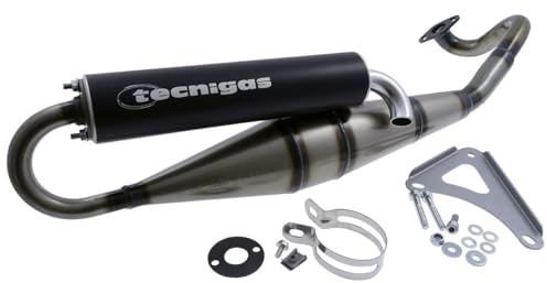 TECNIGAS Next-R-Auspuff kompatibel mit Peugeot New Vivacity, Speedfight 3 | 50 2-Takt, /LC Typ:F1, Alu-Endschalldämpfer matt-schwarz; kompatibel mit PEUGEOT Citystar 50 2T AC, Citystar 50 RS 2T AC