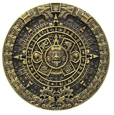 JEAN'S FRIEND New Vintage Bronze Aztec Calendar Belt Buckle Gürtelschnallen US Stock