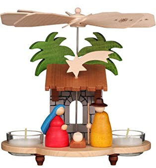 Pirámide de Navidad alemán 1-tier – Sagrada Familia – 19,5 cm/8 pulgadas – Christian Ulbricht