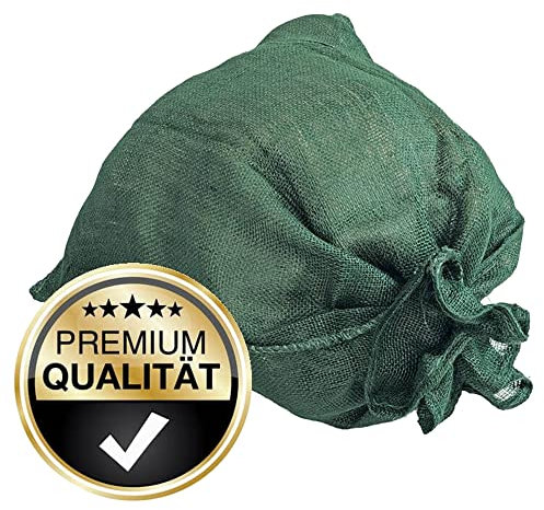 NOOR PREMIUM Jutesack Gr. S 60 x 105 cm I Multifunktionaler Jute Sack I Winterschutz für Topf- & Kübelpflanzen I Frostschutz für Pflanzen I Pflanzen-Überwinterung Öko-Sack I Gartensack Grün