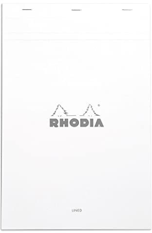 Rhodia 19601C Notizblock N.19 A4+ 80 Blatt liniert mit Rand Weiß