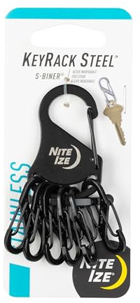 Nite Ize KeyRack Steel - Llavero multiherramienta para hombre, color negro
