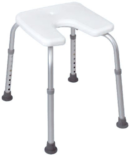 Sundo Homecare GmbH PREMIUM Duschhocker mit Hygieneausschnitt, höhenverstellbar - Weiß