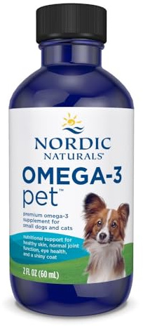Nordic Naturals Omega-3 Pet, Unflavored - 2 oz - 294 mg Omega-3 Per One mL - Fish Oil for Small Dogs & Cats with EPA & DHA - Promotes Heart, Skin, Coat, & Immune Health