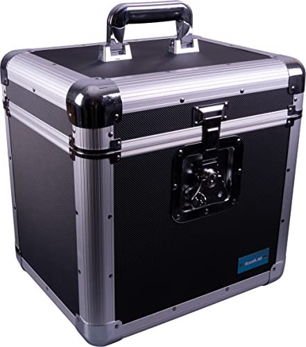 Soundlab Euro Style Album 12 Singles Case With Handle, Buterfly Catch, Holds 70 Records for DJ
