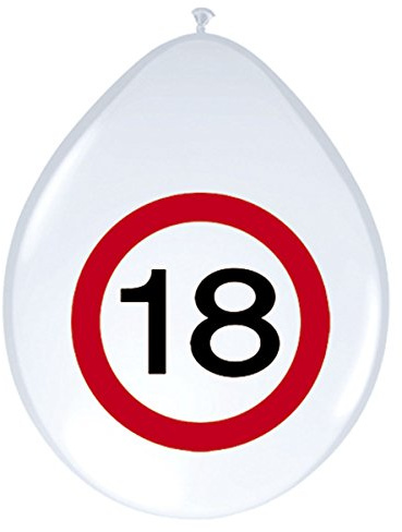 8 Stück Luftballons Verkehrsschild 18