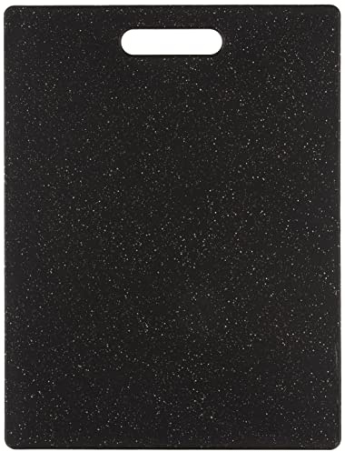 Dexas Superboard Planche à découper avec poignée et pieds antidérapants, couleur granit foncé avec coins antidérapants noirs, 27,9 x 36,8 cm