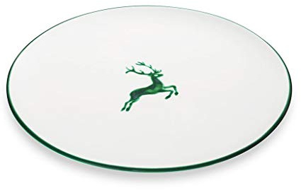 GMUNDNER KERAMIK Platzteller, Durchmesser: 32 cm, Grüner Hirsch, handgemachte Keramik aus Österreich