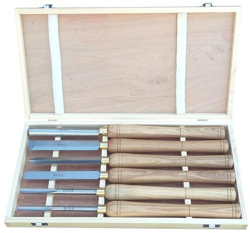 Charnwood W834 HSS Woodturning Chisel Set for Wood Lathe, 6 Piece Set