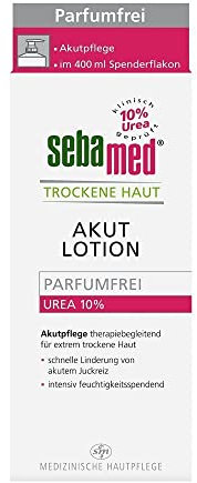 Sebamed Trockene Haut Urea Akut 10% Lotion parfumfrei 400 ml mit Spender, Feuchtigkeits- , lindert Spannungsgefühl, langanhaltender Schutz vor Austrocknung, für Damen und Herren