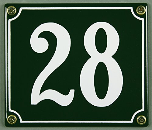 Buddel Bini Wetterfestes Emaille Hausnummernschild 28 12 x 14 cm, sofort lieferbar, grün