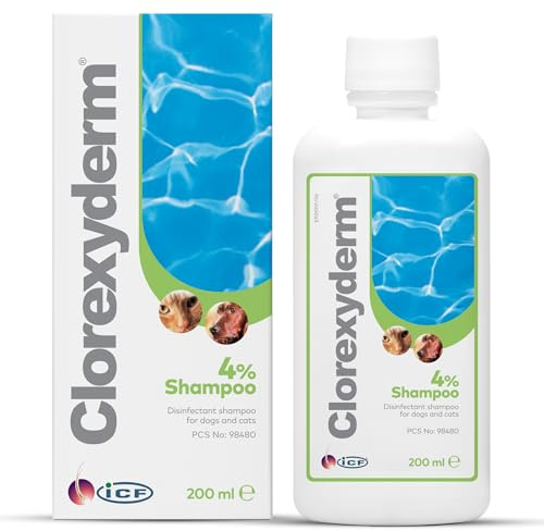 Clorexyderm 4% Chlorhexidine Dog Shampoo, Deep Cleansing Coat Wash, 200 ml