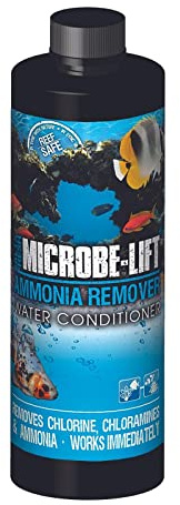 MICROBE-LIFT Ammonia Remover for Fish Tanks, Aquarium Water Conditioner for Freshwater and Saltwater, Ammonia Neutralizer and Detoxifier, Removes Chlorine and Chloramine, 16oz