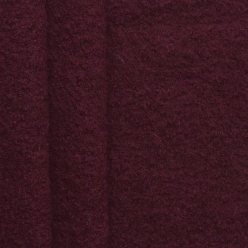 STOFFKONTOR Walkloden Wollstoff Meterware, 100% Wolle, Farbe Weinrot, Isolierend & Beidseitig verwendbar, 140 cm breit, ca. 350 g/m²