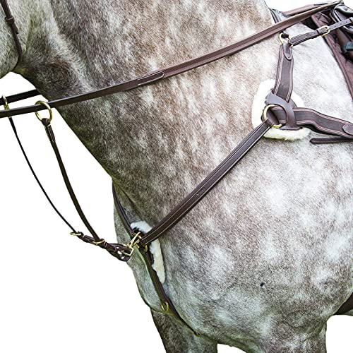 Shires Salisbury 5-Punkt-Vorderzeug aus Leder, australischer Nuss