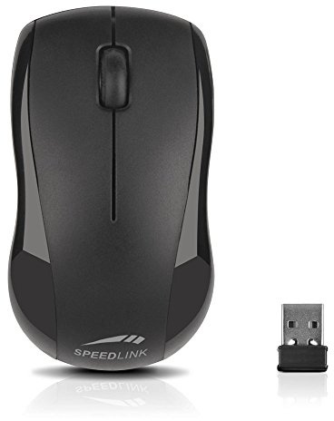 Speedlink 3-Tasten-Maus - JIGG Mouse kabellos (Präziser optischer Sensor mit bis zu 1.200 dpi - geeignet für Rechts - und Linkshänder - bis zu 8m Reichweite) PC / Computer / Laptop / Tablet wireless Mouse schwarz