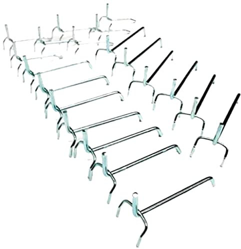 Kreher, Metall, Haken-Set, Lochwandhaken für Werkzeugwand mit Euro-Lochung