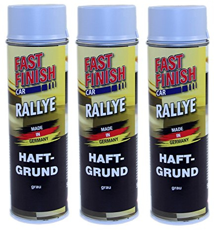 3x 500 ml FAST FINISH Car Rallye Haftgrund Grundierung Grau Spraydose 292811