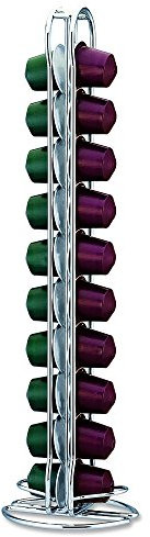 Fackelmann Porta Cialde in Filo per 20 Cialde Nespresso, in Scatola Regalo a 4 Colori, Cialde non Incluse, Argento