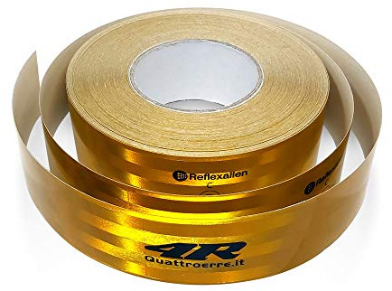 4R Quattroerre.it 1603 Reflektierende Bänder, von der ECE ONU 104 zugelassene, Gelb, 55 mm x 50 mt