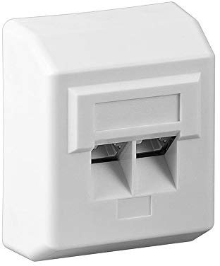 Wentronic Anschlussdose RJ45 Aufputz Kat5e 2er geschirmt Weiss