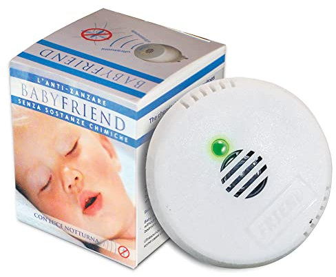 TECNIMED - Babyfriend Dispositivo Antizanzare ad Ultrasuoni - Con luce verde per giorno e notte - Non disturba il sonno - Senza sostanze chimiche - Made in Italy