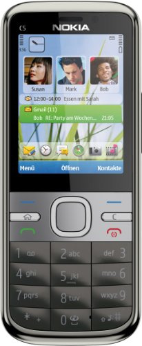 Nokia C5 Smartphone (5,6 cm (2,2 Zoll) Display, Bluetooth, 5 Megapixel Kamera) grau