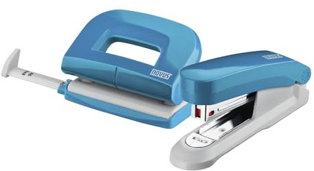 Novus Schreibtisch Set (Heftgerät E 15 mit Locher E 210, inkl. 1000 Heftklammern No. 10) petrol