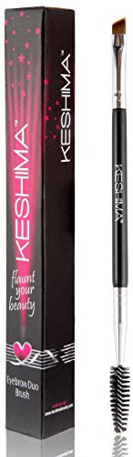 Duo Eyebrow Brush by Keshima - Premium Quality Angled Eye Brow Brush and Spoolie
