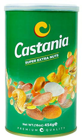 Castania Lebanese Mixed Nuts, Super Extra Mix with Pistachios, Almonds, Cashews, Hazelnuts, Peanuts, Pumpkin Seeds, Corn, and Chickpeas, 16oz