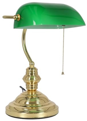Fabris Uber Lampada Tavolo Ministeriale Churchill Vetro Verde Catenella SPEDIZIONE Express