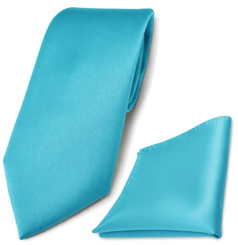TigerTie Krawatte & Einstecktuch Set Herren Hochzeit Business Klassik 8 cm Polyester