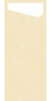Duni Serviettentasche Sacchetto cream, 11,5 x 23 cm, Serviette weiß, 60 Stück