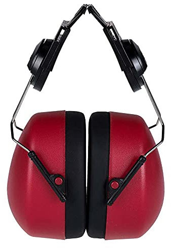 Portwest Clip-On Ear Protector, Size: One Size, Colour: Red, PW42RER