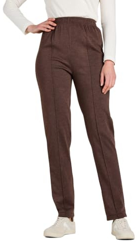 Chums Ladies Pull On Jersey Trousers with Soft Stretch Elasticated Waist, Smart Crease Detail, Comfortable Easy Care Smart Casual Pants