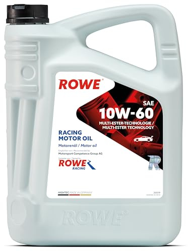 ROWE HIGHTEC Racing Motor Oil SAE 10W-60, 5 Liter, vollsynth. Motorenöl | Vollsynthetisches Motoröl mit Multi-Ester-Technologie für Rennsport, Art. Nr. 20019