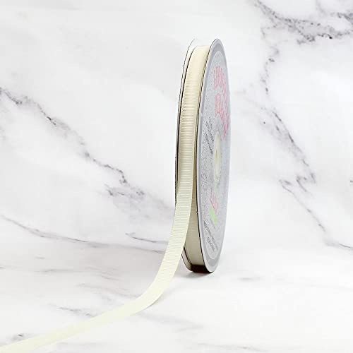 Creative Ideas Solid 3/8-Inch Grosgrain Ribbon, 50-Yard, Ivory