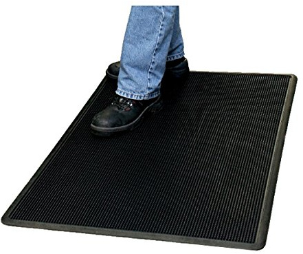 Faba Home Fußmatte Gummi Stift Schmutzfangmatte Gumminoppen, sehr robust, wetterfest, Türmatte Grip Mat, Fußabtreter schwarz, 55 x 35 cm