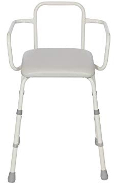 Homecraft Sherwood Tabouret réglable , siège inclinable réglable pour repos et soutien, chaise haute avec rembourrage confortable, tabouret rembourré pour une assistance permanente, pour la douche
