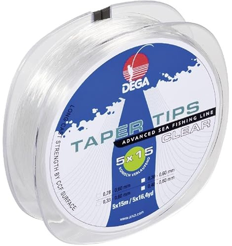DEGA Taper Tips Clear Vorfach 0,28-0,60mm Länge:15m