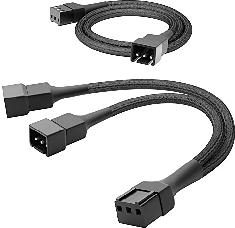 KabelDirekt – 3-Pin-Lüfterkabel + Y-Splitter – 60cm – Nylon
